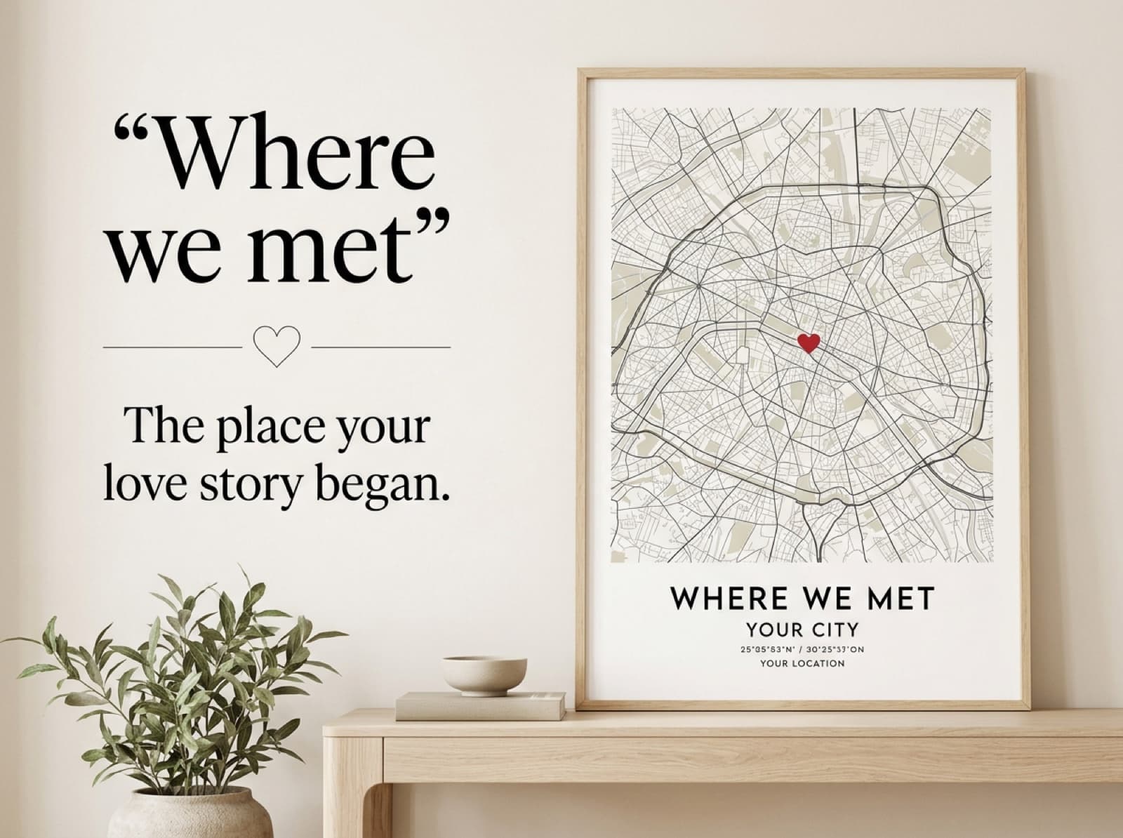 Personalized where-we-met city map